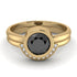 Bezel Black Diamond Bridal Set - Emerson No. 7